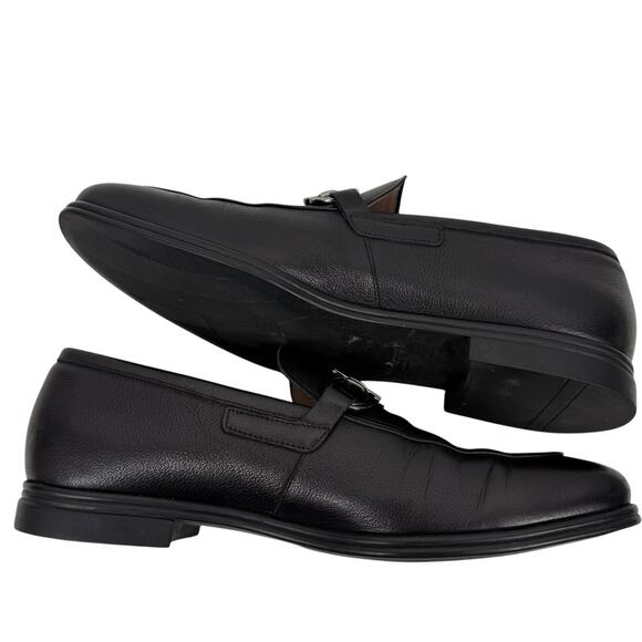 Salvatore Ferragamo Scarlet Gancini Double Bit Loafers Black Leather Size 9.5 main image 4